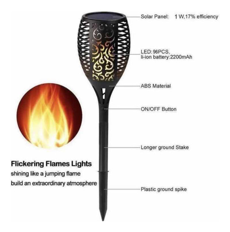 Antorchas Solares Fuego Llama Pack X 4