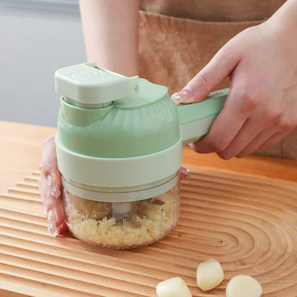 Juego de picadora de verduras eléctrica portátil 4 en 1