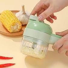Juego de picadora de verduras eléctrica portátil 4 en 1